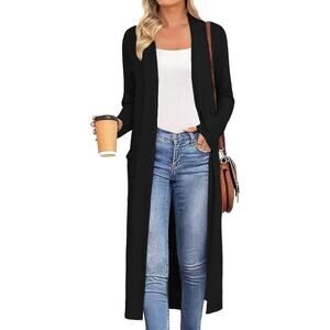 NEW Women’s Maxi Cardigan  L size Lightweight Open Front Long Duster Sweater
